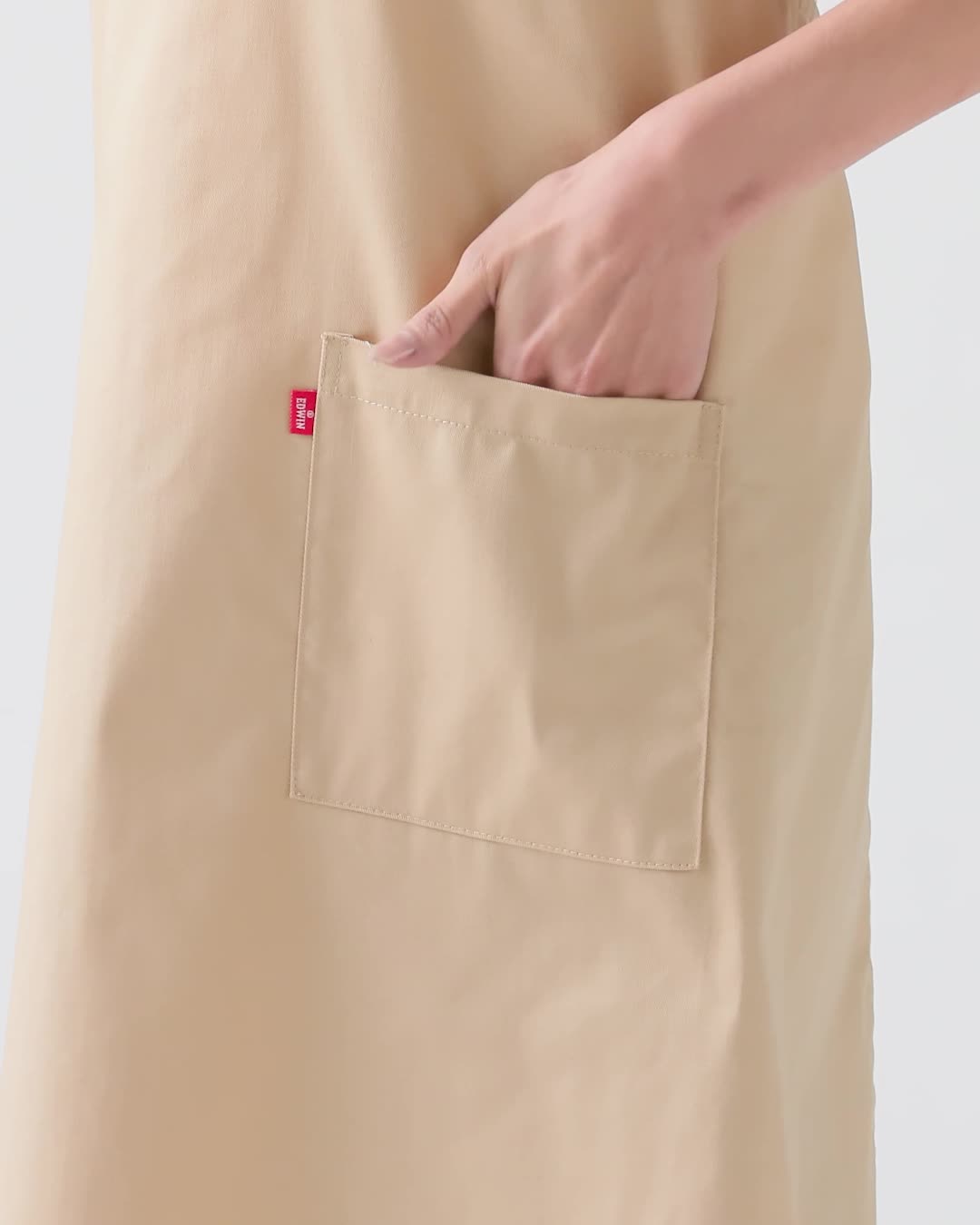 Amazon.co.jp: [エドウィン] エプロン 二段階調節可能な後ろ腰ボタン